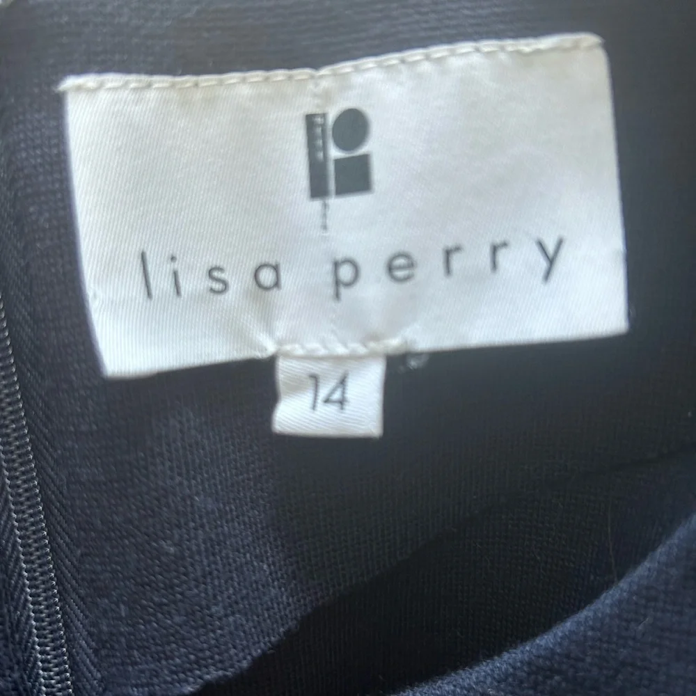 Lisa Perry Navy Wool Shirt Dress